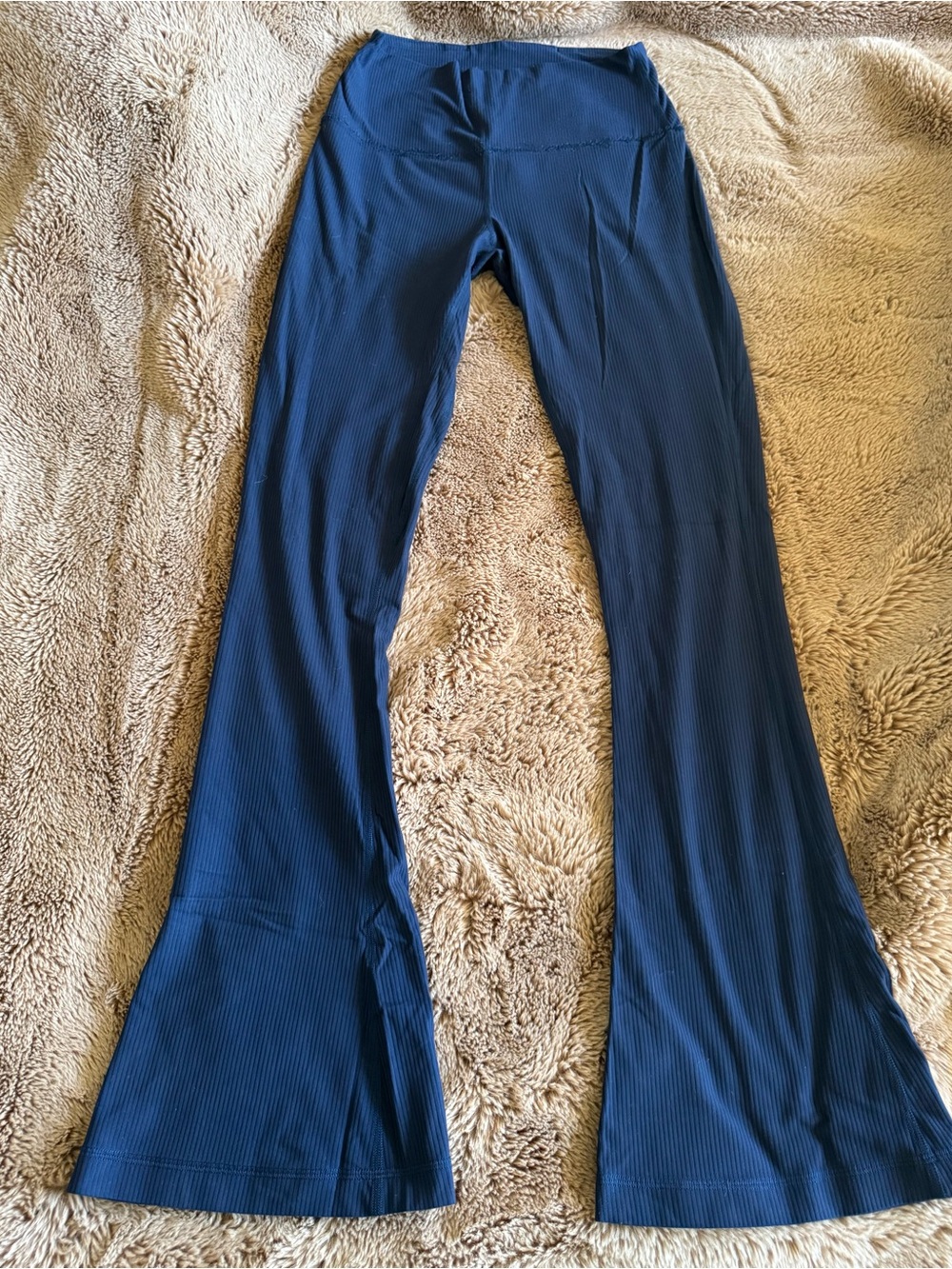 lululemon athletica Navy Blue Ribbed Flare Leggings